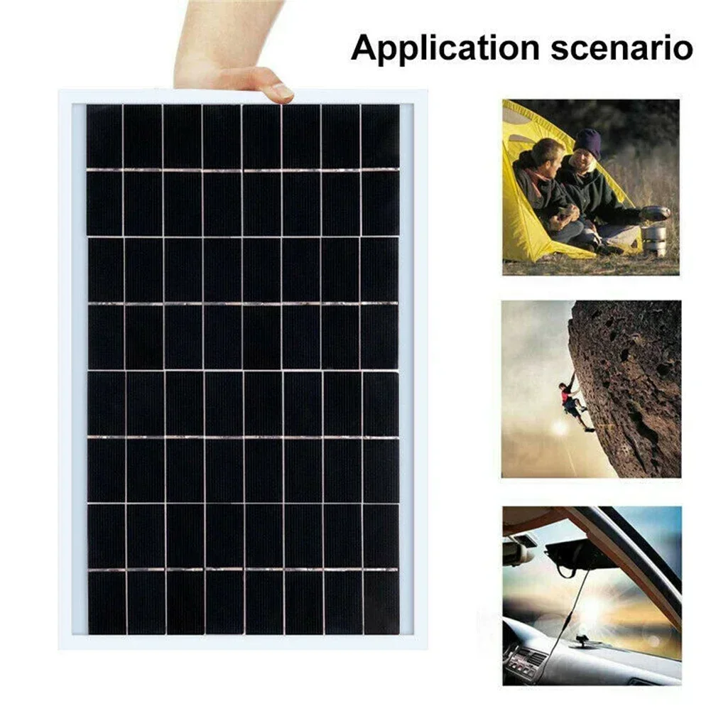 30W 12V Solar Panel Polycrystalline Solar Panel USB Portable Outdoor Rechargeable Solar Energy Generator Solar Panel