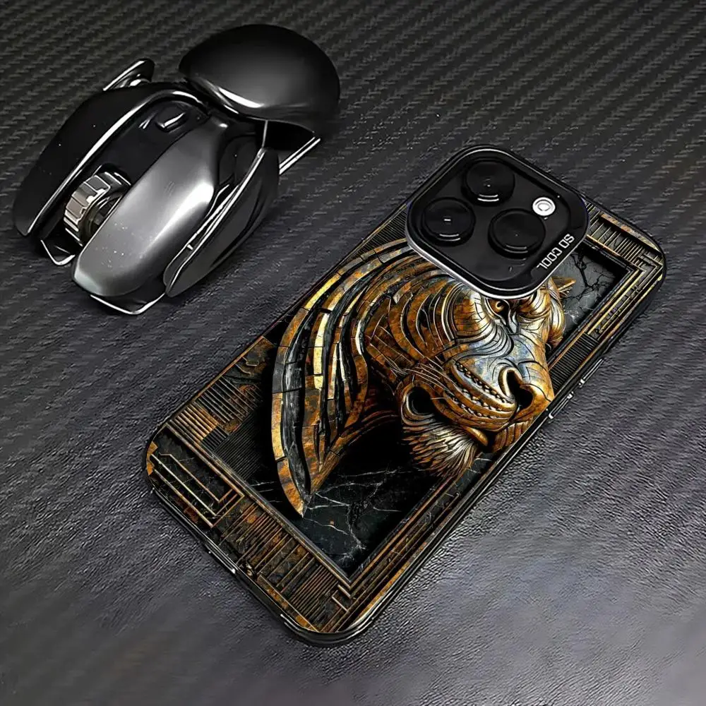 Tiger Head Design Hülle für iPhone 17 16 15 14 13 12 11 Pro/Max/Plus stoßfeste Rückabdeckung Anti-Fingerabdruck