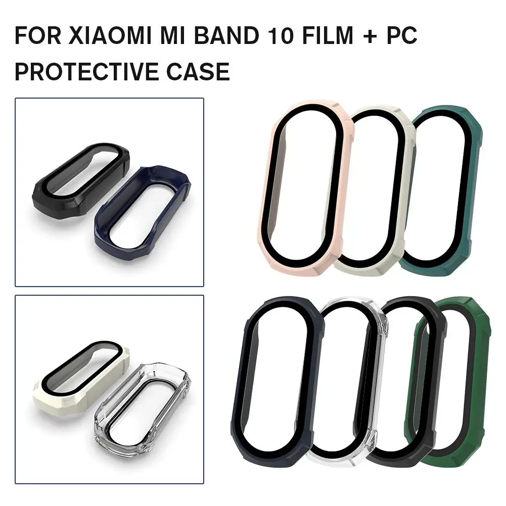 

Чехол и закаленное стекло для Xiaomi Smart Band 10, универсальный защитный чехол с защитной пленкой для экрана, устойчивый к размазыванию и царапинам I7U5