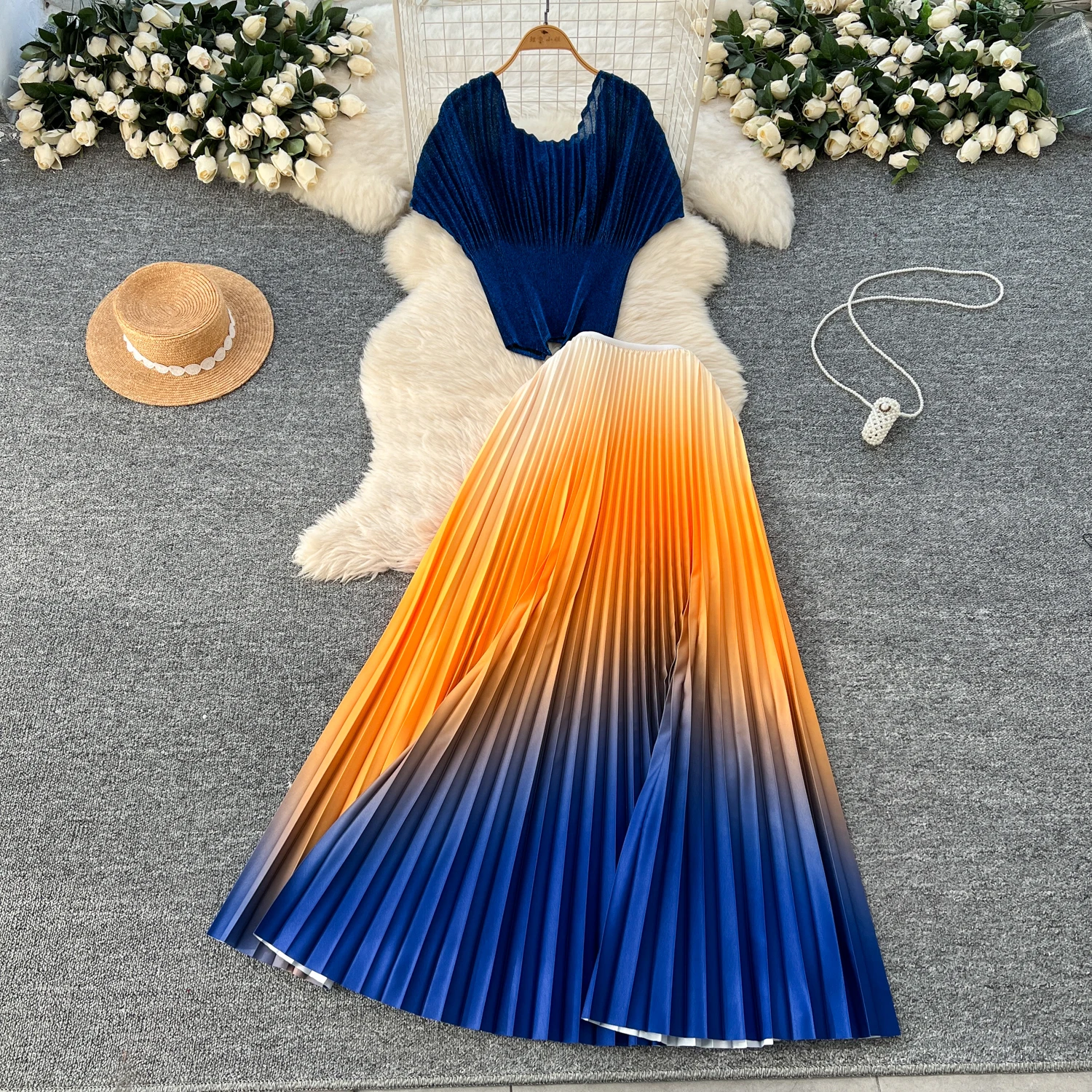 

Chic slim Elegant Three-dimensional Ruched glitter Vintage Dress Elegant High Street Korean evening dress