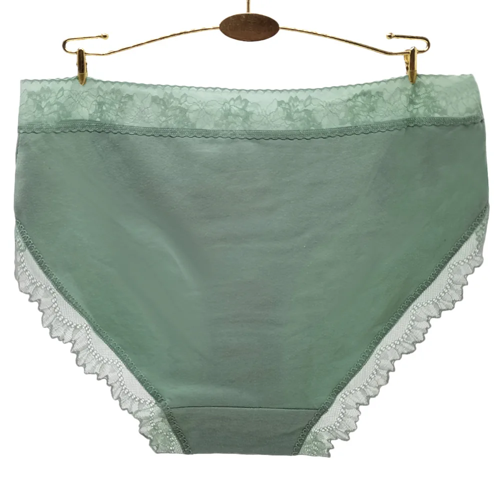 Hot Selling 1pc/Lot 2XL/3XL/4XL Big Yards Women Underwear Lady Lace Panties Waist Cotton Briefs Mummy Plus Large Size 89640
