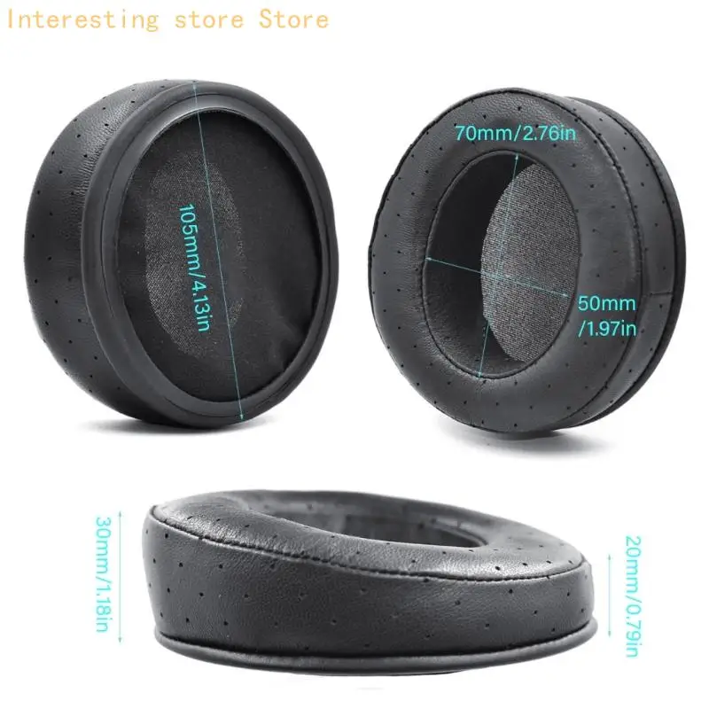 Kopfhörer-Ersatz-Ohrpolster, 1 Paar schwarze ovale Ohrpolster-Set, kompatibel mit Superlux HD681 HD668B HD672 55KC – Detail 7