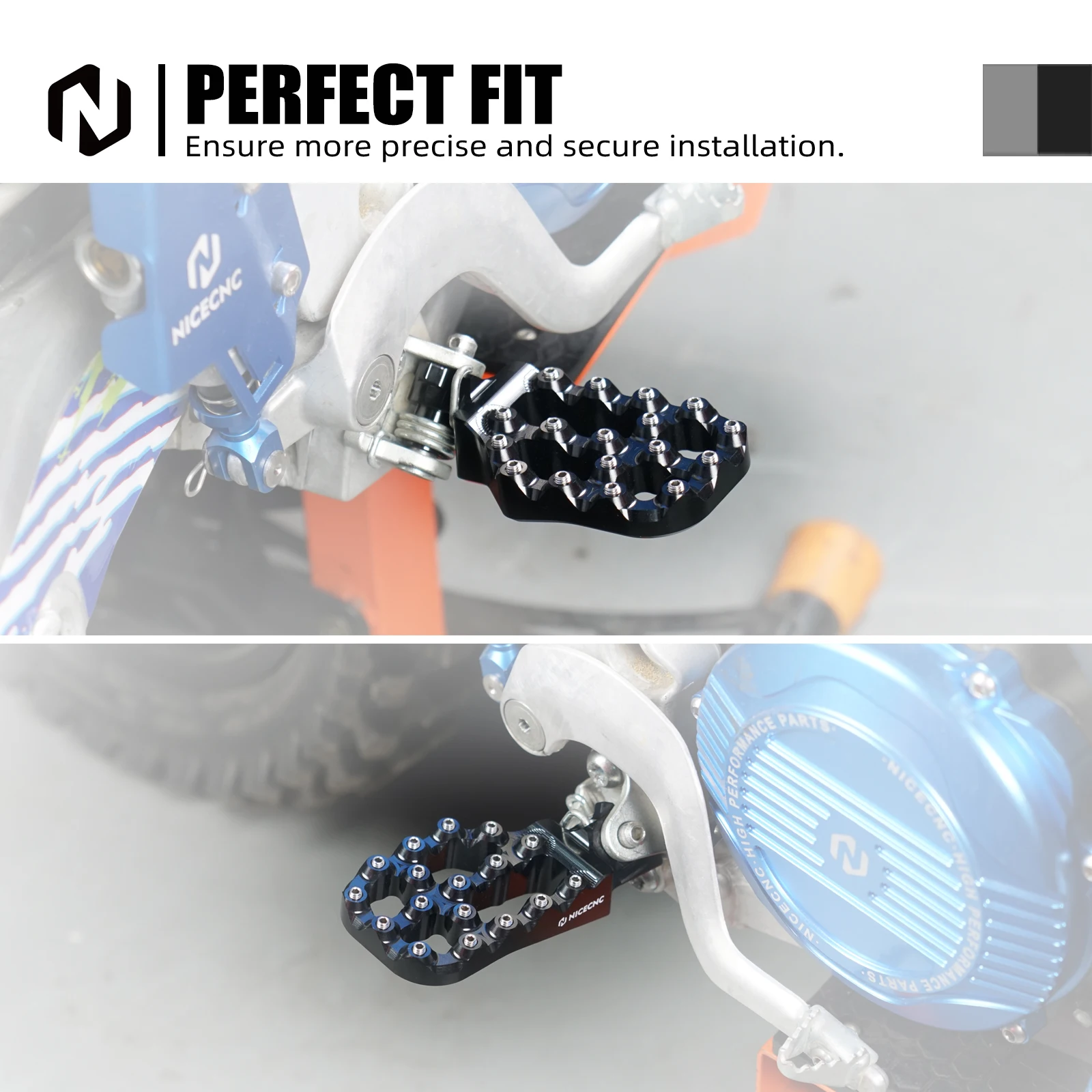 NICECNC For Yamaha YZ250F YZ450F WR250F WR450F 2005-2023 Extender Footrest Footpegs Lower 12mm YZ125 2005-2025 YZ250 2005-2024