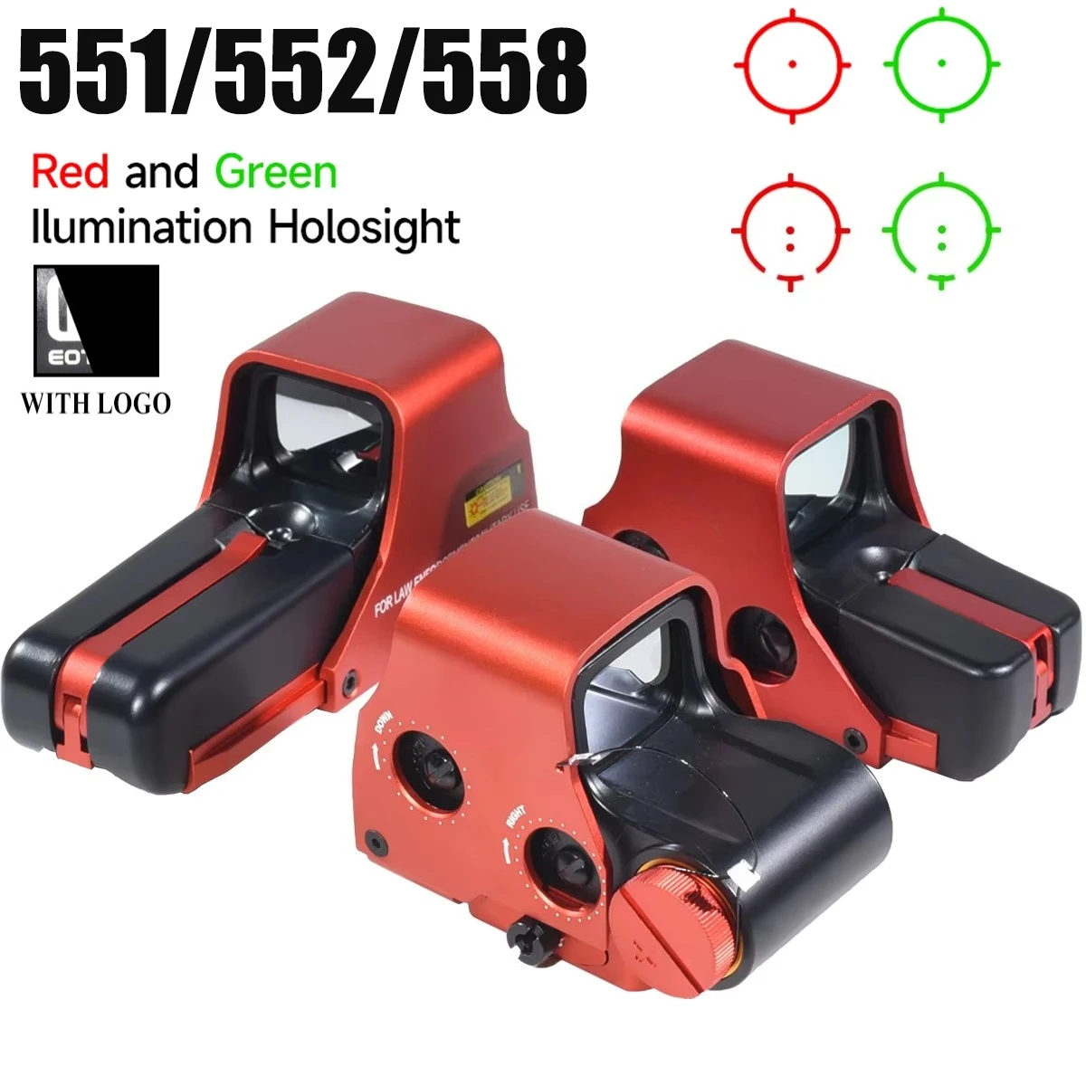E*t*ch 551 552 558 Red Metal Sight Green Red Dot Optic Adjustable Brightness Reflex Hunting Scope 20mm Rail Mount