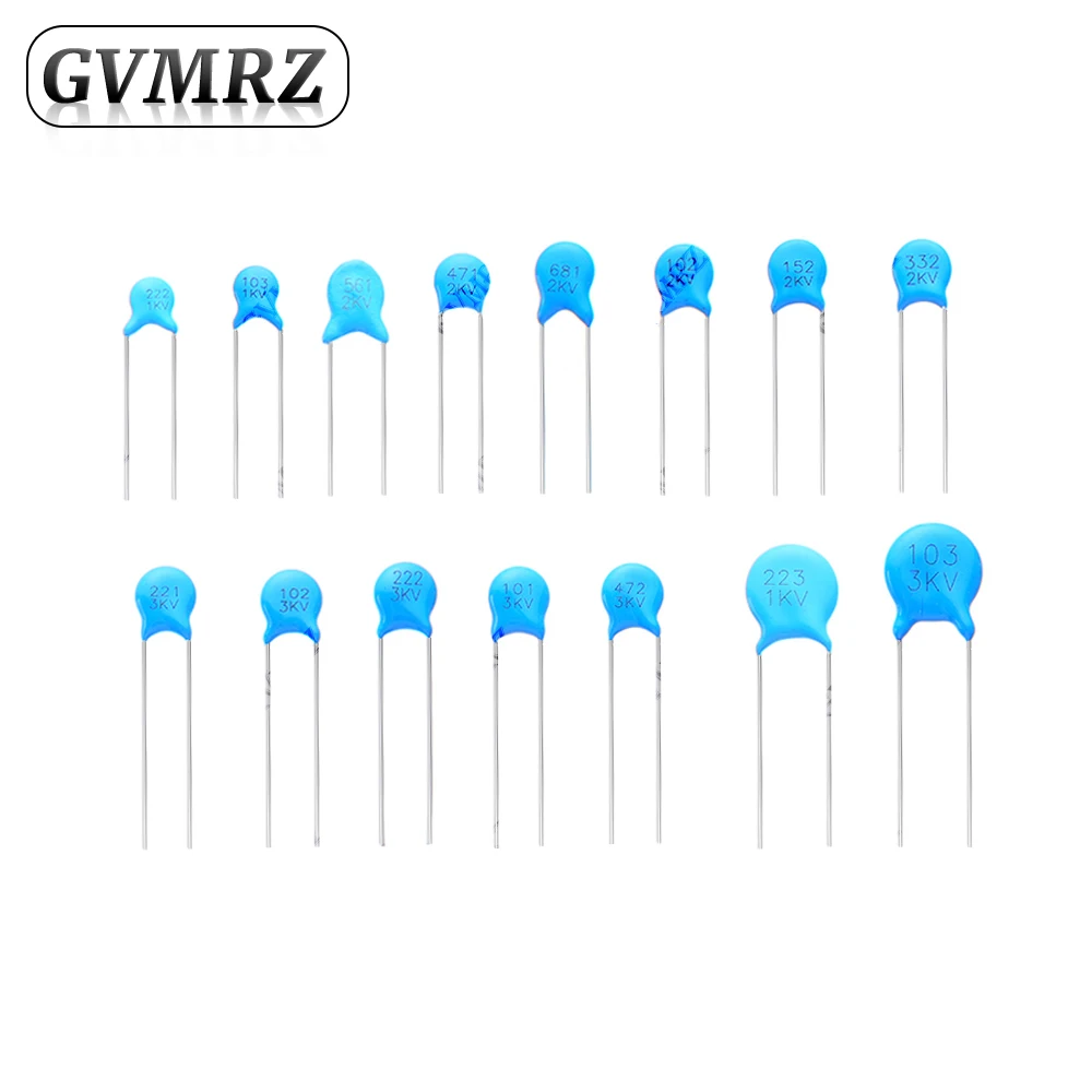 20PCS High Voltage Ceramic Disc Capacitor 1KV 2KV 3KV Radial Lead Multiple Capacitance Options