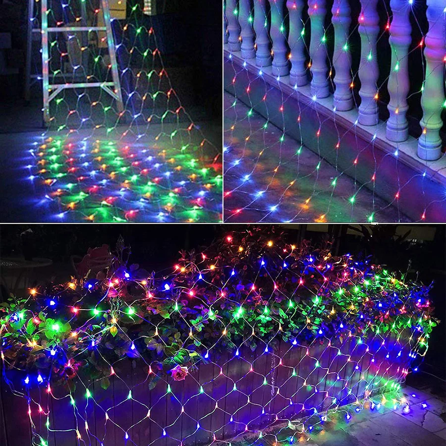 3x3M 8 modes Waterfall LED String Light AC220V Led Net Mesh String Light Holiday Wedding Christmas Decoration Light Lamp