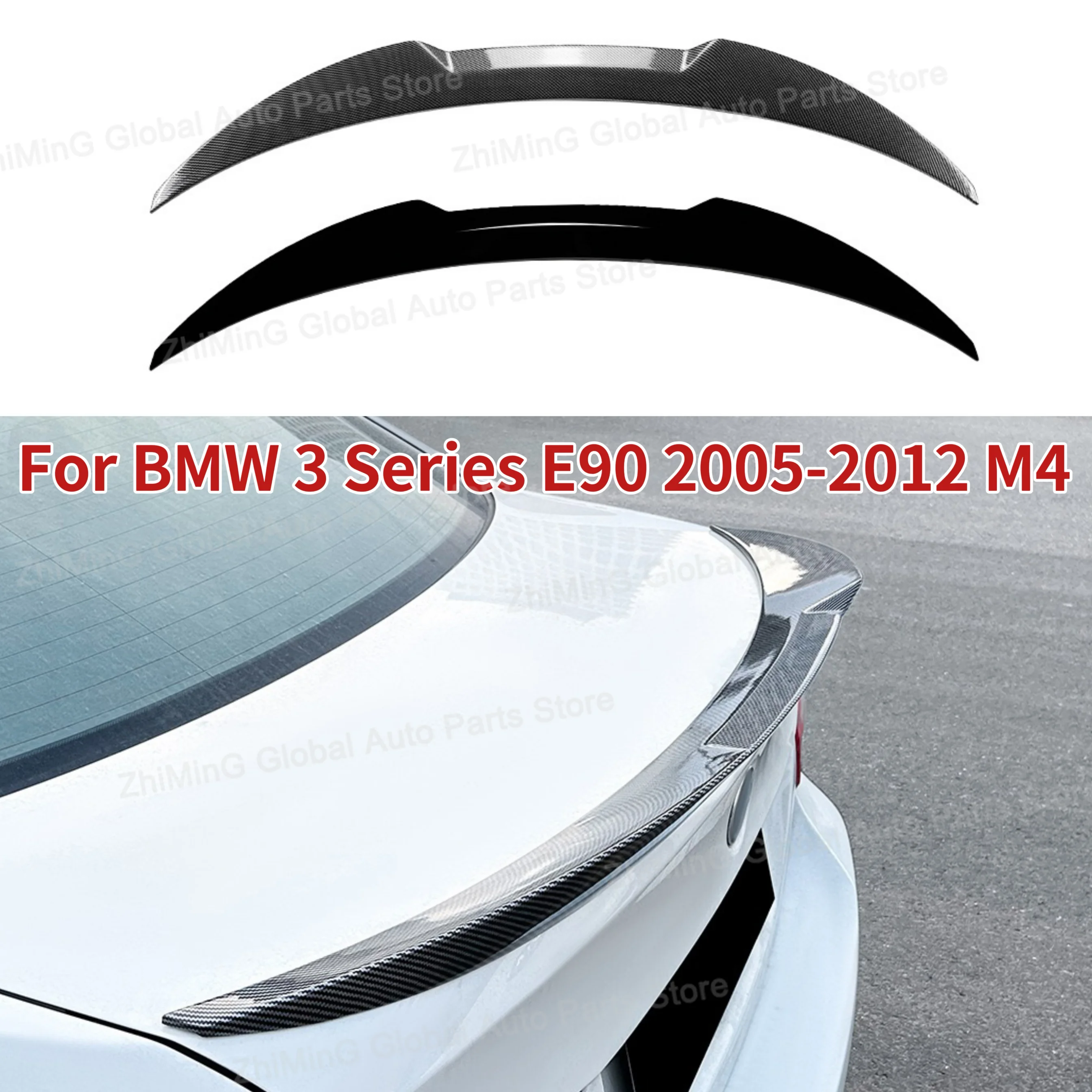 For BMW 3 Series E90 2005-2012 M4 Blade Style Tail Wing Top Fixed Wing Spoiler Exterior Modification Decoration