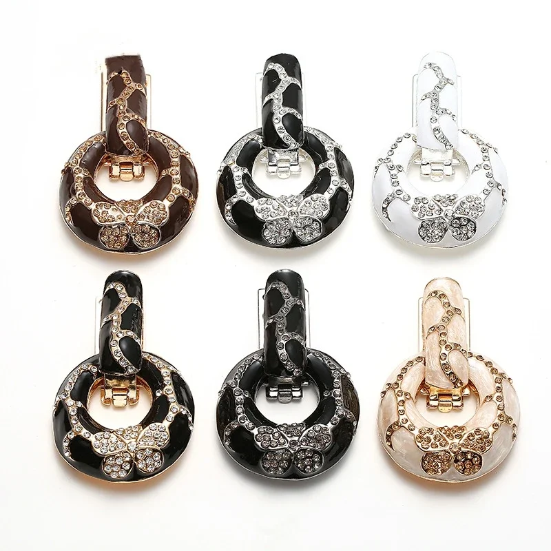 1pcs Rhinestone Buckle For Mink Or Fur Coat Metal Decorative Buckles DIY Cardigan Clip for Cardigans Sweaters Brooch Pins