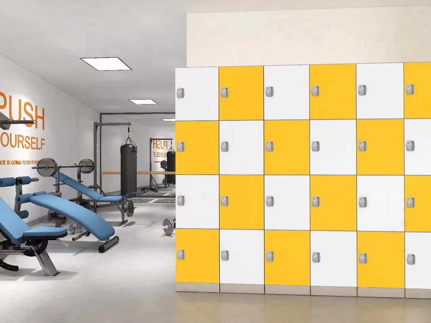 Modular Fitness Lockers,Secure Digital Locker With Smart Lock Plastic Storage Cabinets For Gym Use