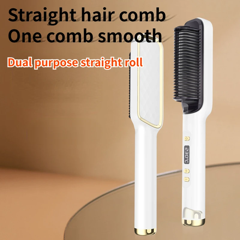 

LCD straight hair comb, curly hair comb, negative ion straightener, straight curly hair 2 in 1 comb 220V 110V