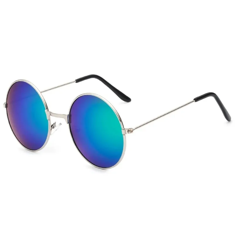 Gafas de sol redondas para hombre y mujer, lentes de espejo a la moda, protección UV400, estilo Retro, EE00