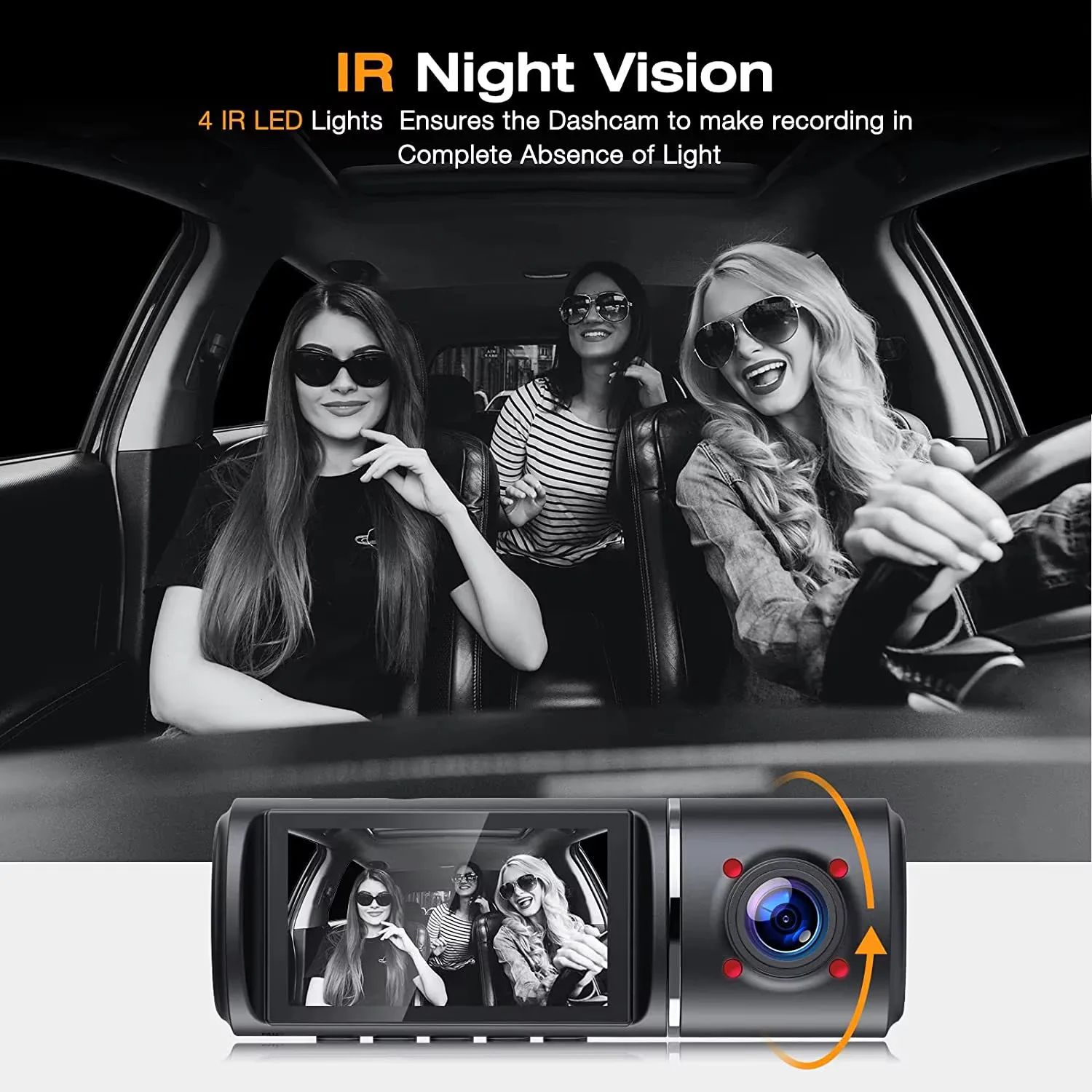 4K Dash Camera  150° View Dual Recording Front and Rear View Android Camera 1.5 - Inch TFT G - Sensor Parking Monitor