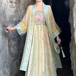Chinese Style Gradient Song Style Long Sleeved Hezi Skirt Chest Length Ancient Costume New Daily Hanfu Women