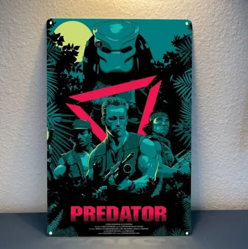 Predator Movie Metal Poster - Arnold Schwarzenegger Tin Sign - Size: 20x30cm sign