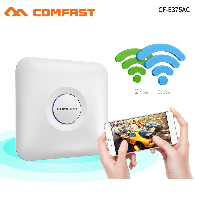 

1300Mbps Dual Band WiFi Access Point Range Extender Wireless AP 2G+5Ghz High Power Wifi Ceiling AP Router Signal Booster 48V POE