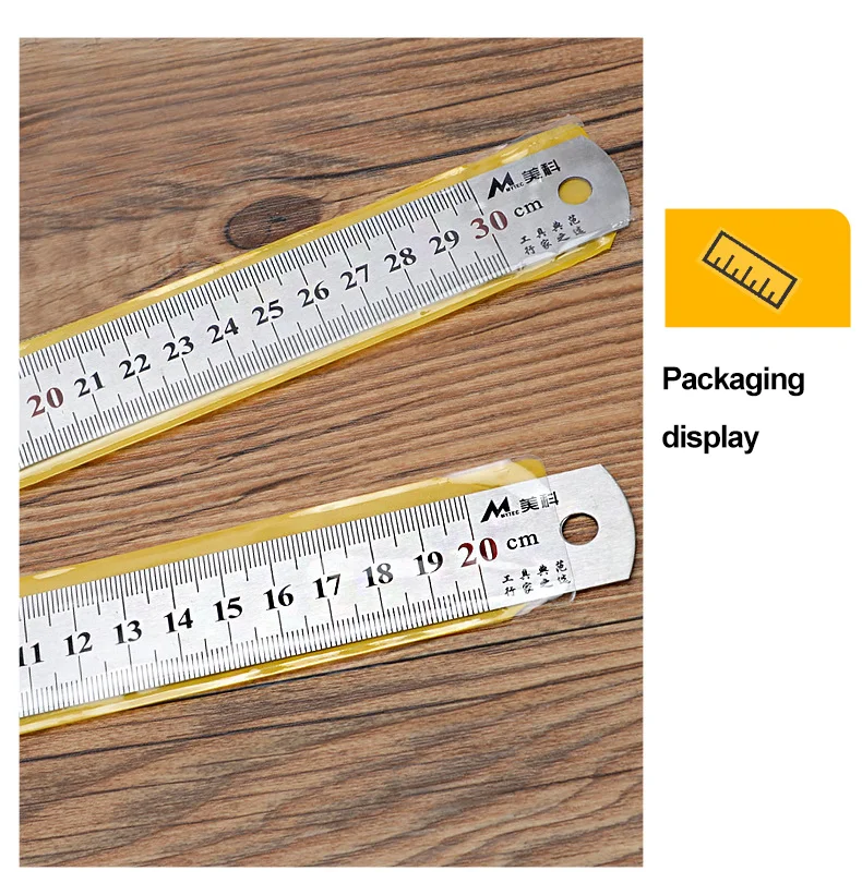 Straight Ruler Double Side Stainless Steel Metric Ruler Precision Measuring Tool 15cm/20cm/30cm/50cm School Office Supplies