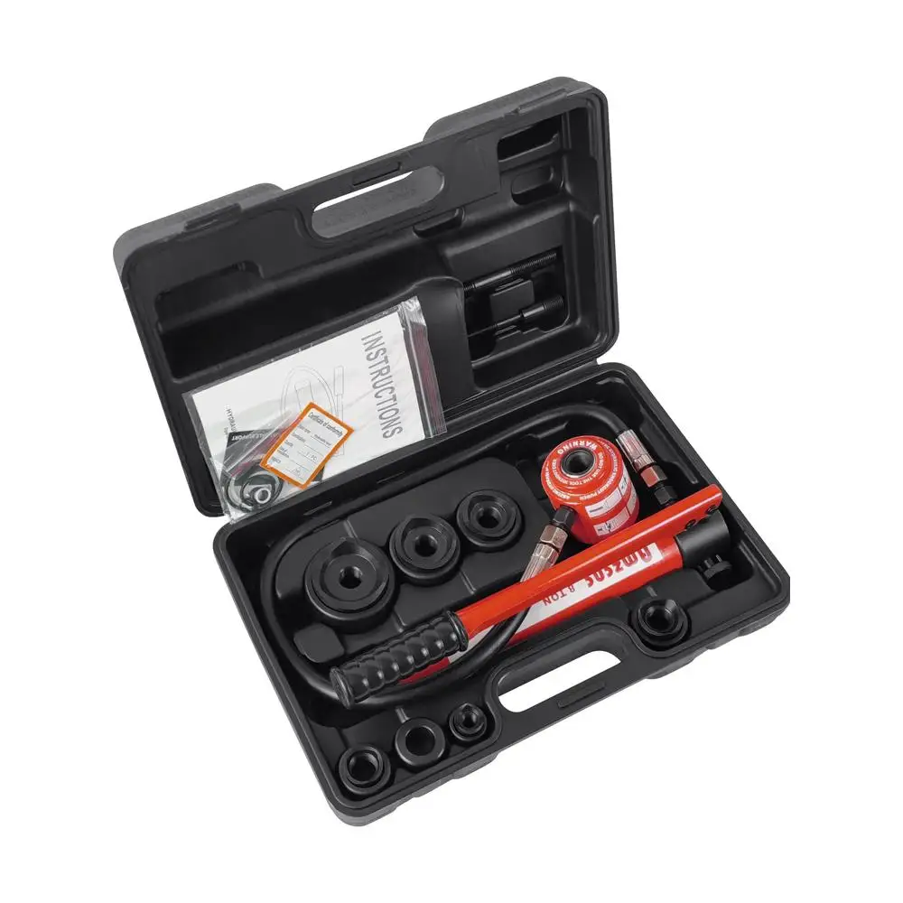Hydraulic Knockout Hole Punch Set Electrical Conduit Metal Sheet Puncher Kit 1/2" 2" Dies Included Steel Stainless 8T High