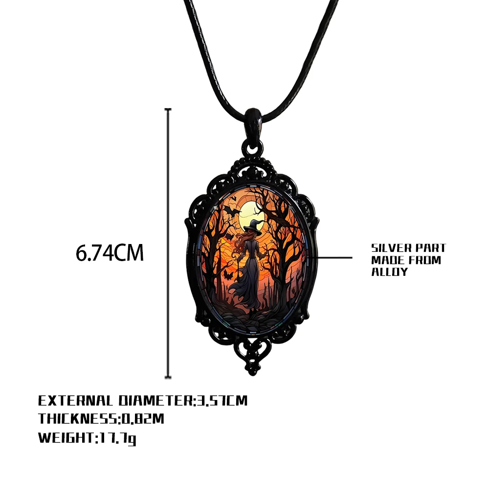 خمر القوطية الغراب الساحرة قلادة للرجال والنساء هالوين الظلام قلادة الشرير فن الديكور المجوهرات