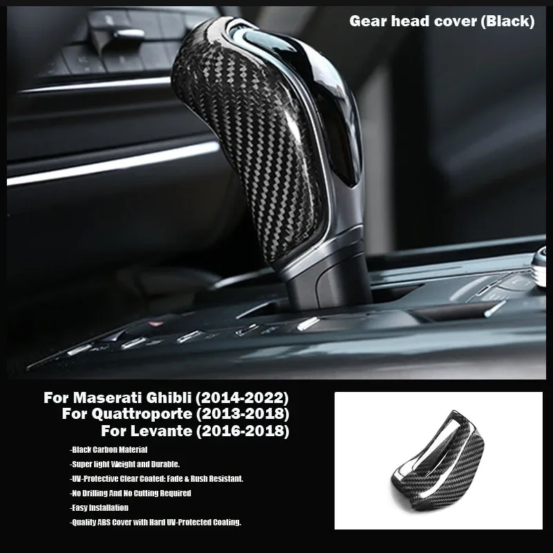 

Black Dry Carbon fiber Gear head panel Cover Car accessories For Maserati Ghibli Levant quattroporte