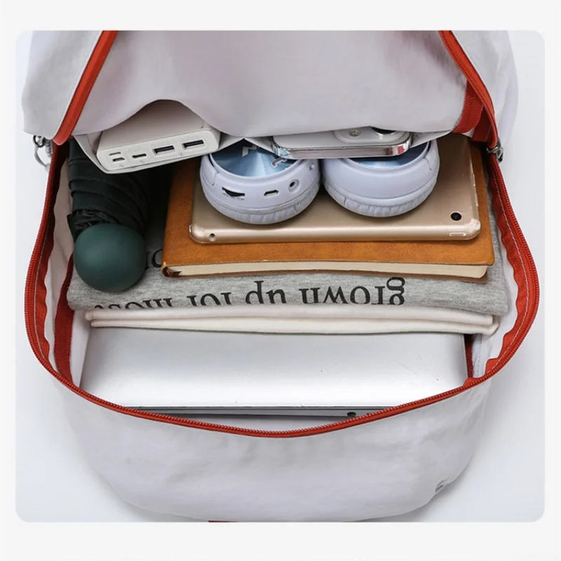 حقيبة ظهر متعددة الوظائف قابلة للطي للاستخدام الخارجي للجنسين، سعة كبيرة، خفيفة الوزن، نمط محايد، حقيبة ركاب، نايلون مقاوم للماء