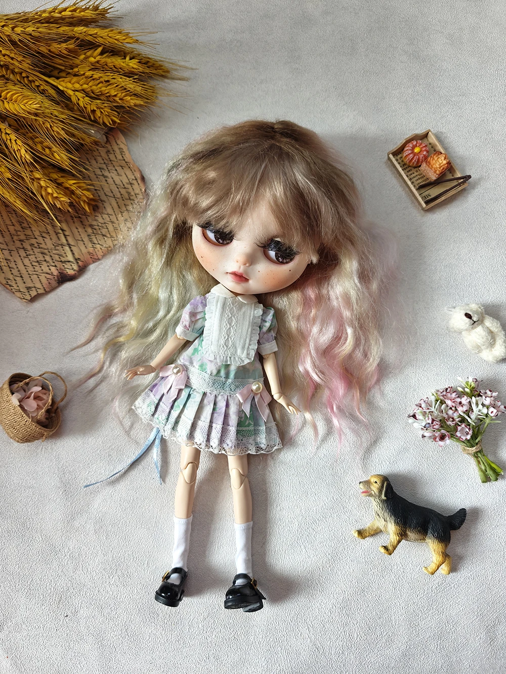 Blythe poppenkleertjes antieke jurk handgemaakte kant vintage jurk Ymy Licca Azones Ob22 24 27. poppenkleertjes voor blytheAccessories