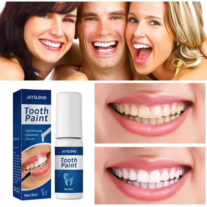 Whitening Tooth Paint para Placa Dentária, Remove Dentes Amarelos, Manchas Brancas, Remoção de Placa, Higiene Oral, Cuidados de Limpeza, Creme Dental