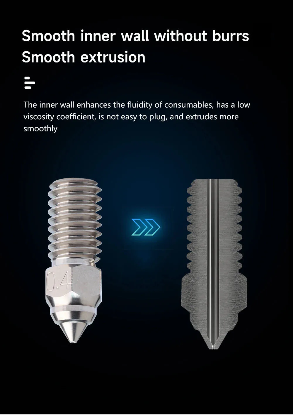 Für ELEGOO Neptune 4 Düsen aus Messing und Edelstahl, gehärtete Hochgeschwindigkeitsdüsen für Elegoo Neptune 4 Pro, Düsen 0,2 0,4 0,6 0,8 mm – Detail 5