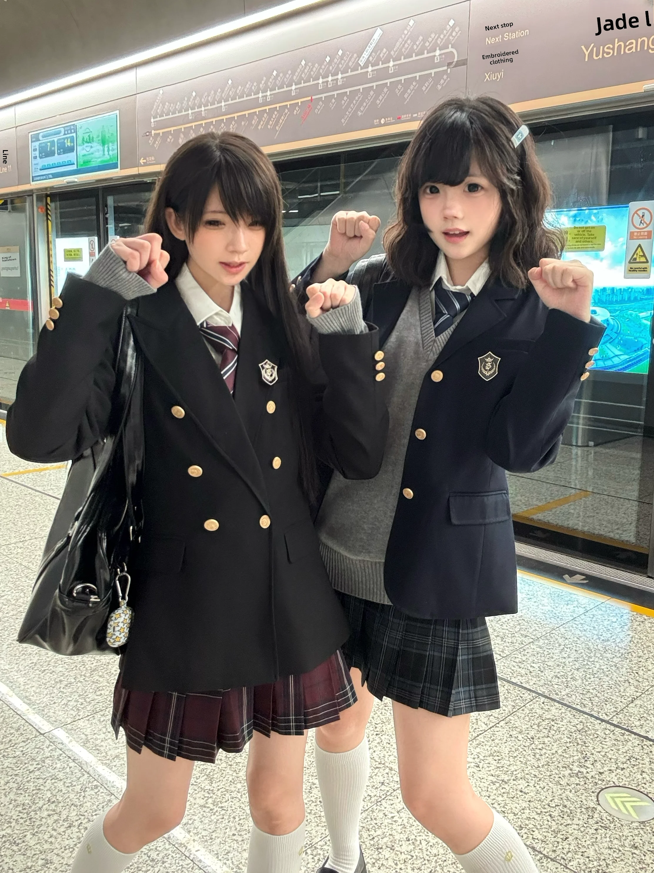 

Waist-Cinching Double-Row Buttoned New Arrival Suit Jaet College Sle Women's Faion Commute Ready Full Lined Long Sve