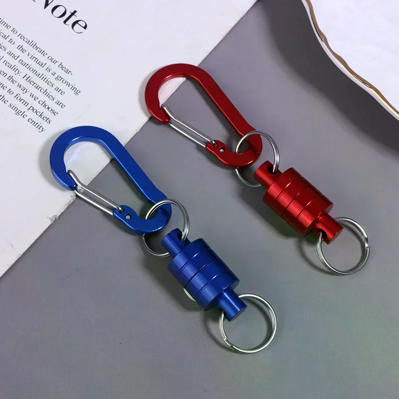 Fishing Hanging Buckle Magnetic Buckle With Keychain Carabiner Anti-falling Fast Hanging Buckle Metal Strong Magnetic Buckle
