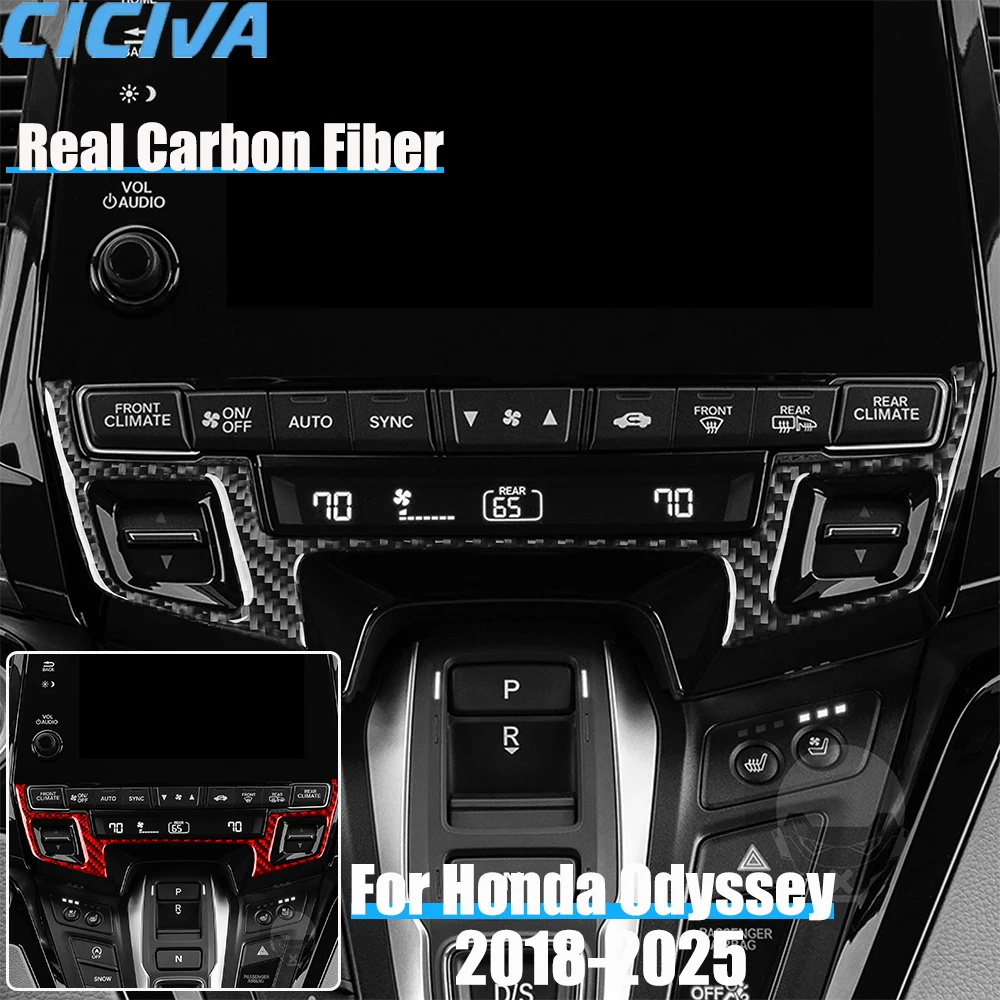 

Автомобильные аксессуары из настоящего углеродного волокна, центральная крышка климата, мягкая наклейка для Honda Odyssey 2018 2019 2020 2021 2022 2023 2024 2025