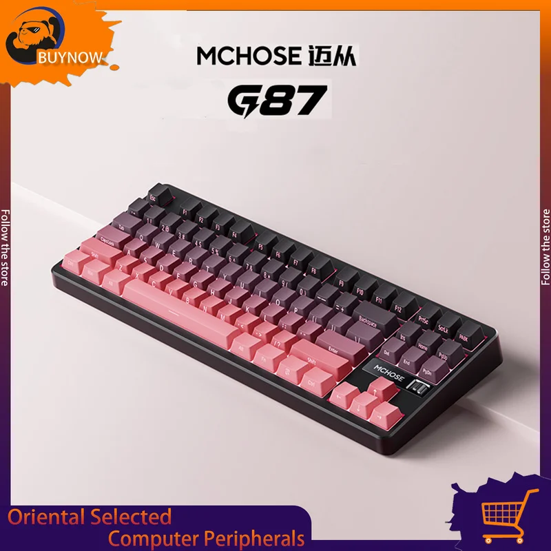 

MCHOSE G87 Customized Mechanical Keyboard Gasket Structure Wireless Tri-mode Knob 10000mAh Hot Swap RGB E-sports Gaming Keyboard