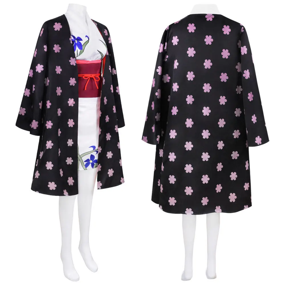Cosplay Costume Nico Robin Wano Country Kimono Floral Cloak Set Women's Outfit Disfraz Com Con Disguise Costume - view 2