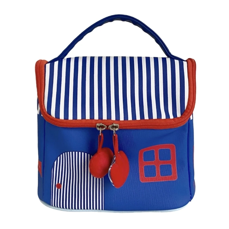 

E8FB Lovely House Wash Bag Handheld Makeup Bag Cosmetic Bag Skincare Storage Bag