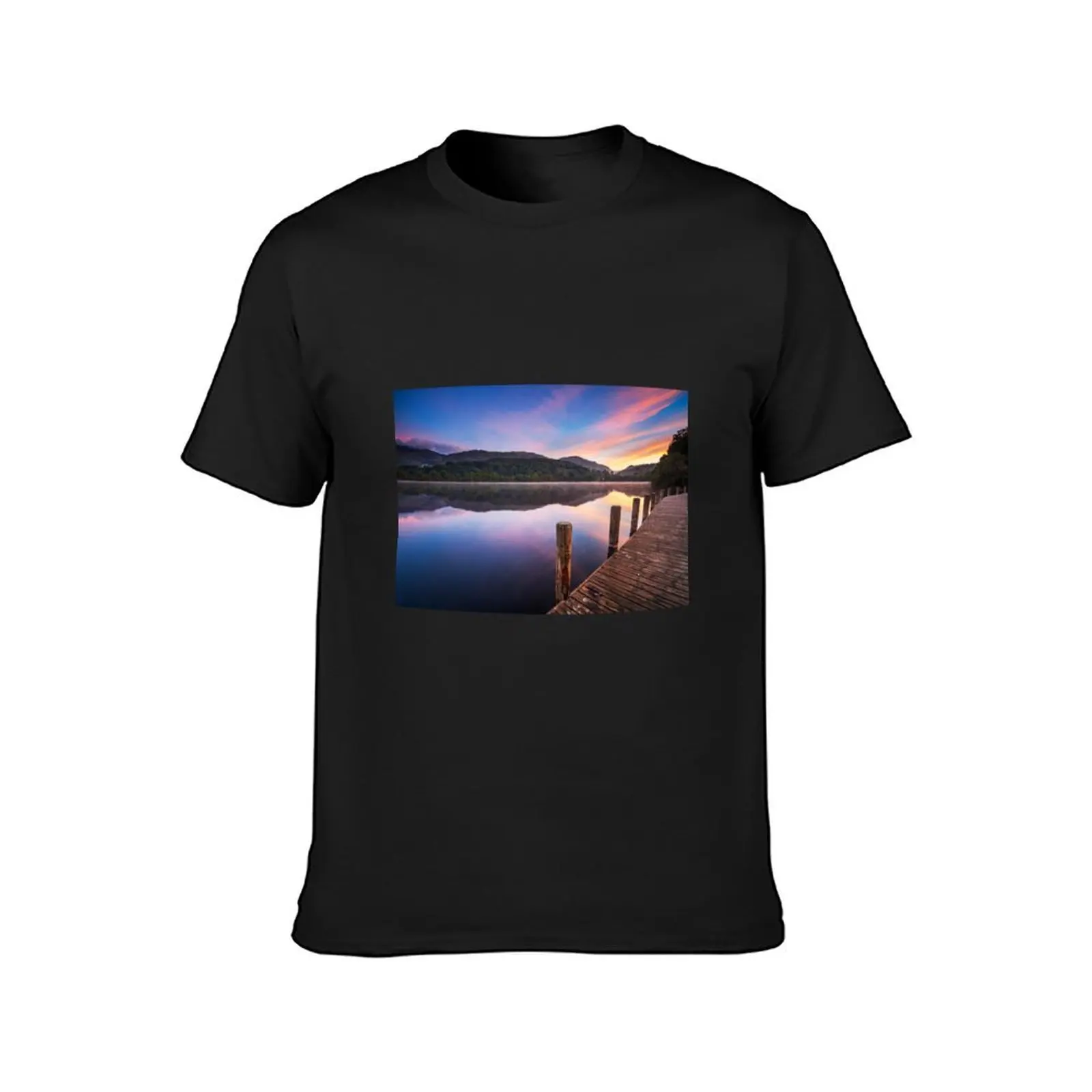 Sunrise over Coniston Water, Lake District, Cumbria T-Shirt customs design your own kawaii clothes tshirts for men