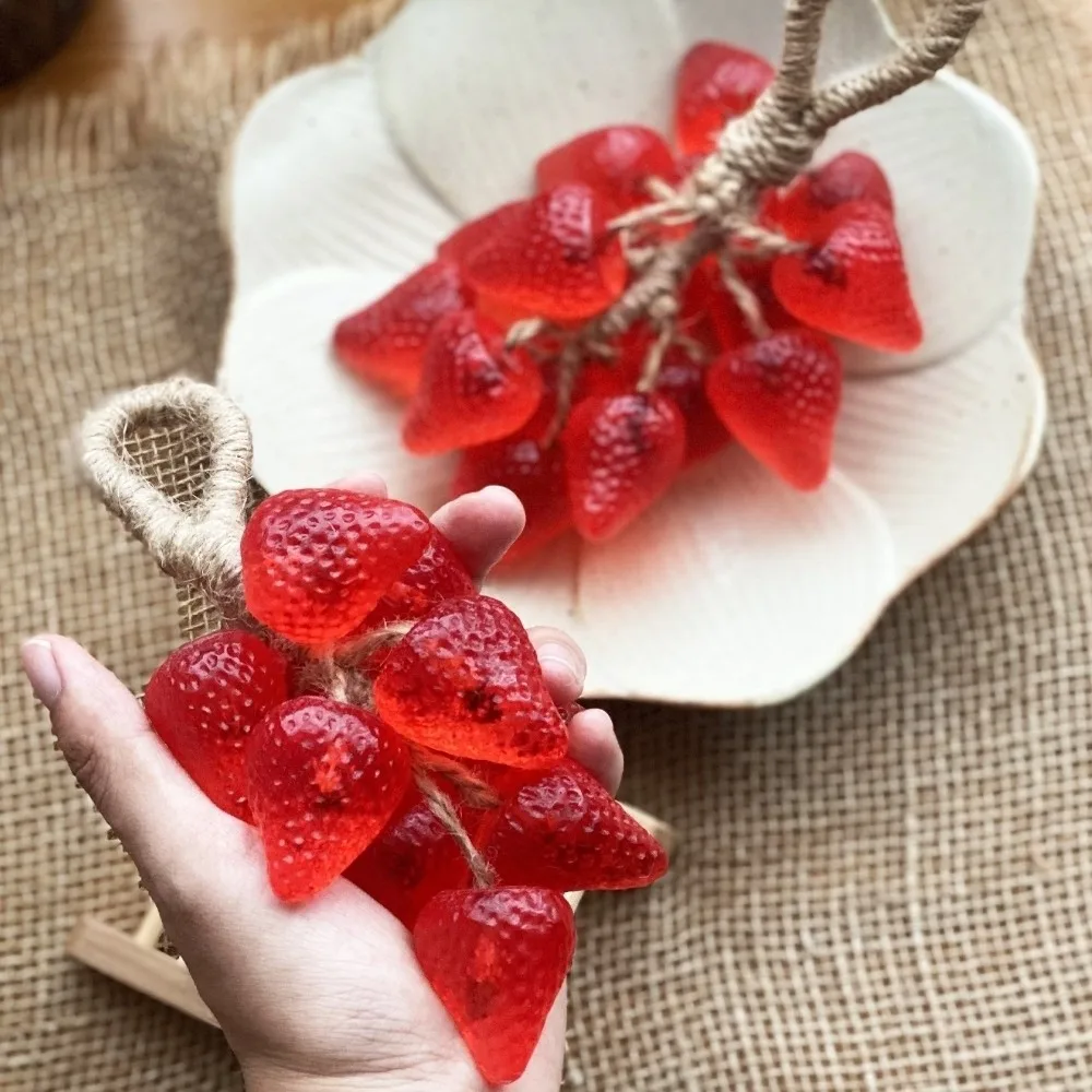 

Cute Remove Oil Strawberry Soap On A Rope Fragrant Sterilization Crystal Soap Transparent Handmade Cleaning Soap for Bathroom