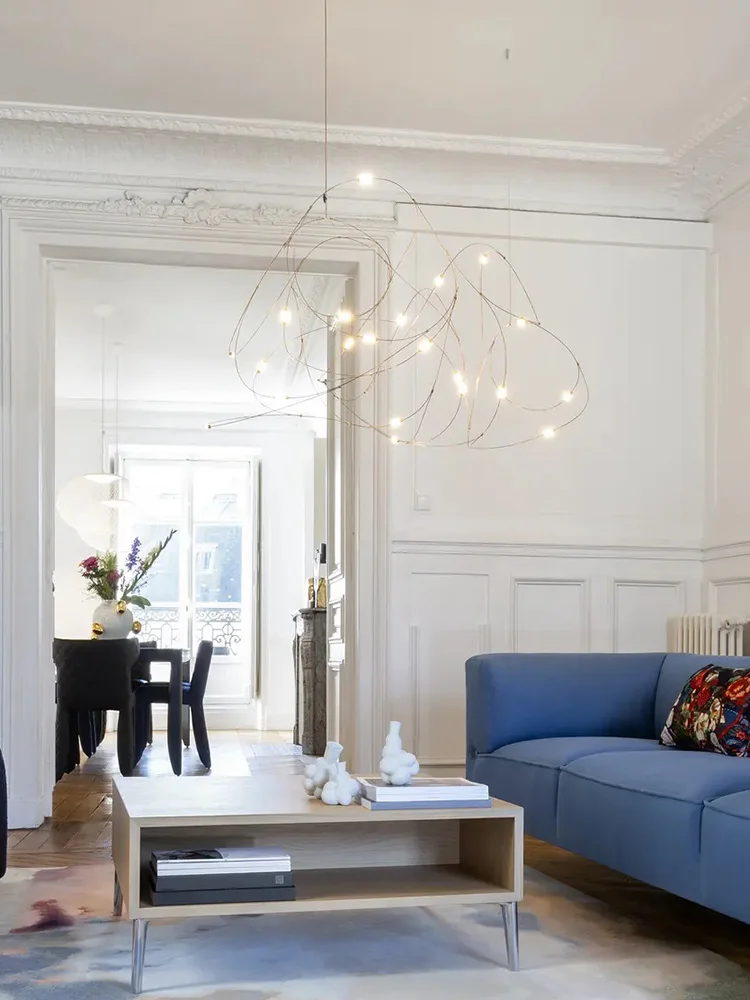 Post-Modern Minimalist Design Cloud of Light Ceiling Pendant Lights French Elegant Home Decor LED Dimmable Lamps For Living Room