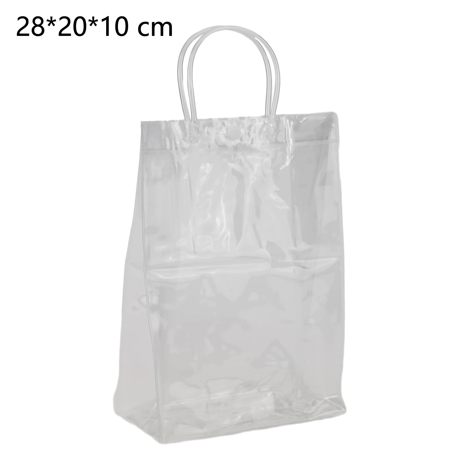 1/2/5pcs Ice Wine Bag With Handel Collapsible Clear PVC Pouch Wine Cooler Bag Wine Chiller Sleeves For Champagne Beer Beverages