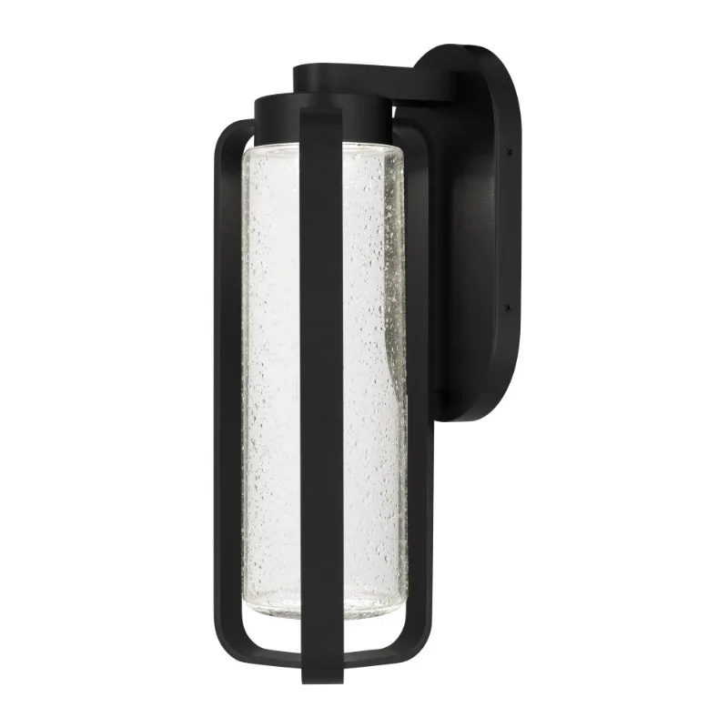 

Black Outdoor Wall Light with Seedy Glass Shade Modern Exterior Sconce for Patio Garden Porch Waterproof Lighting Fixture