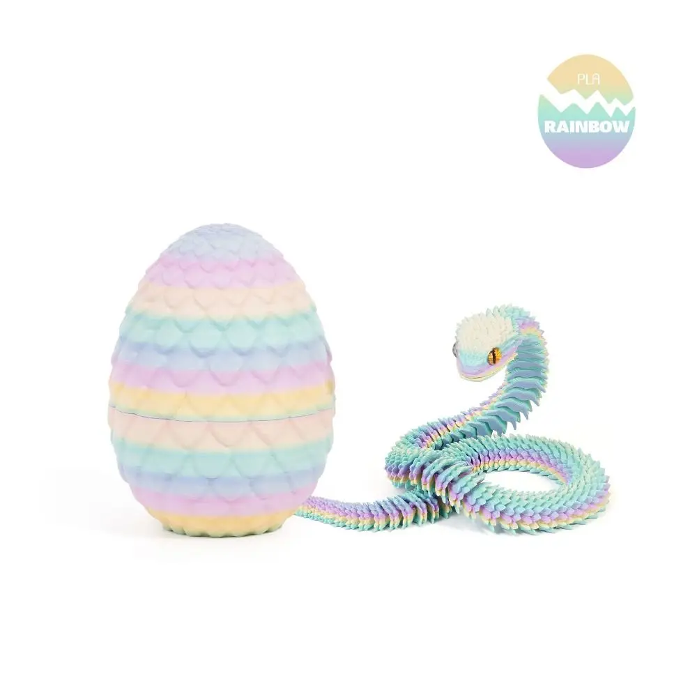 Creative 3D Printed Snake Toys All-in-one Molding Snake Egg Animal Simulation Model Candy Color Flexible