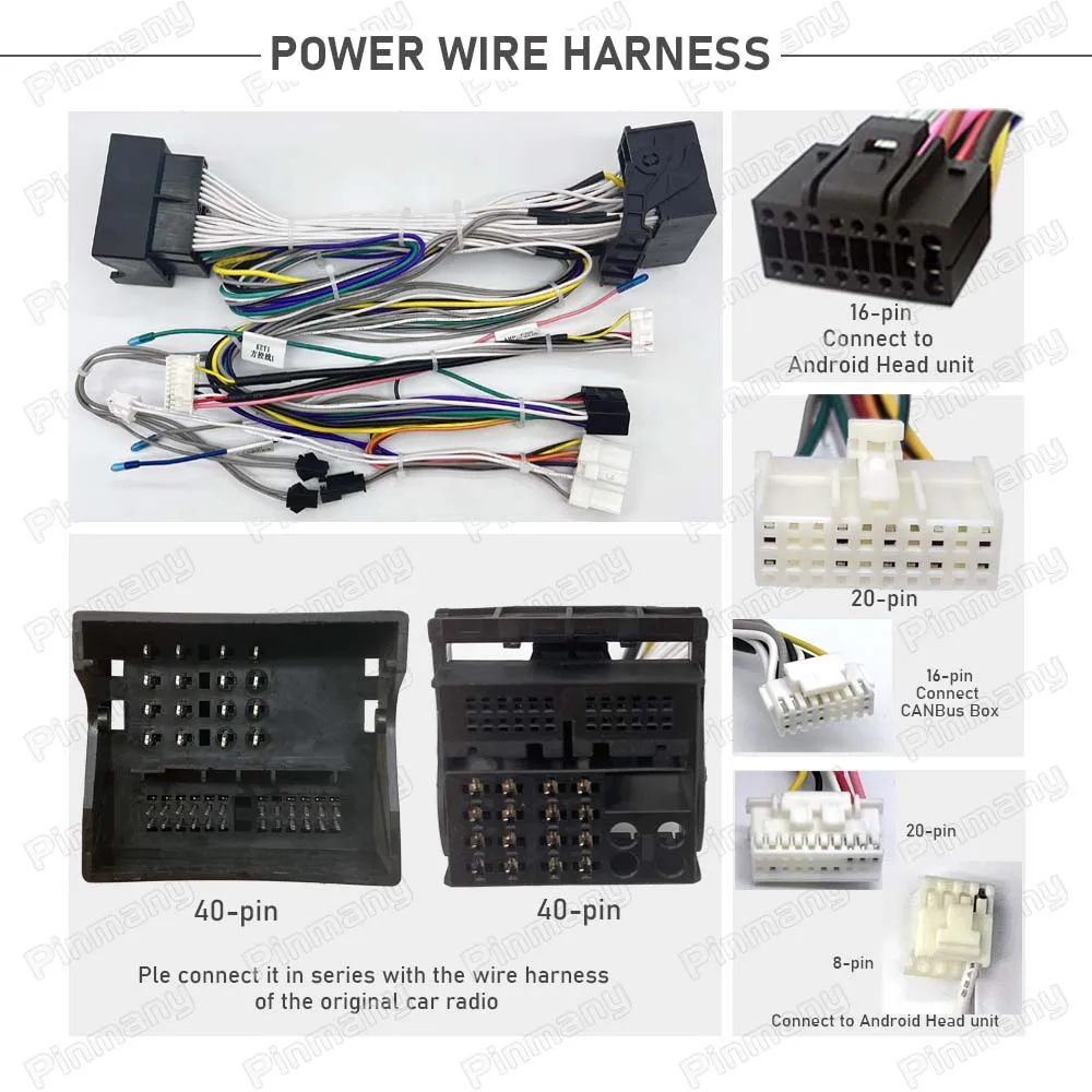 Car Radio Cable BZC10 Power Wire Harness Adapter with CAN Bus Decoder BMC12 for Mercedes Benz C E GLK Class NTG 4.0 system