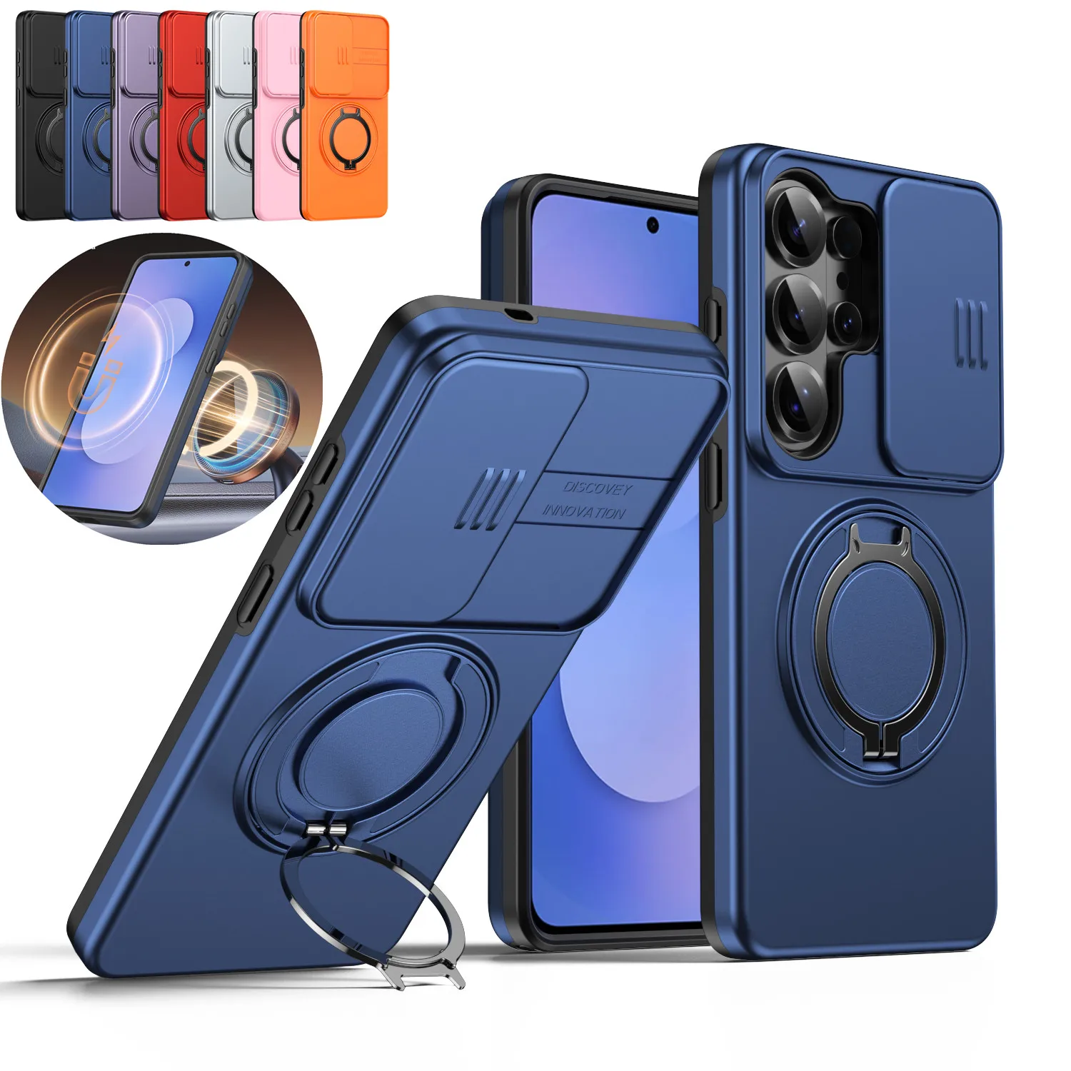 360° Rotate Shockproof Magnetic Stand Phone Case For Samsung S26 S25 S24 S23 Ultra Plus  Magsafe Slide Camera Protection Cover
