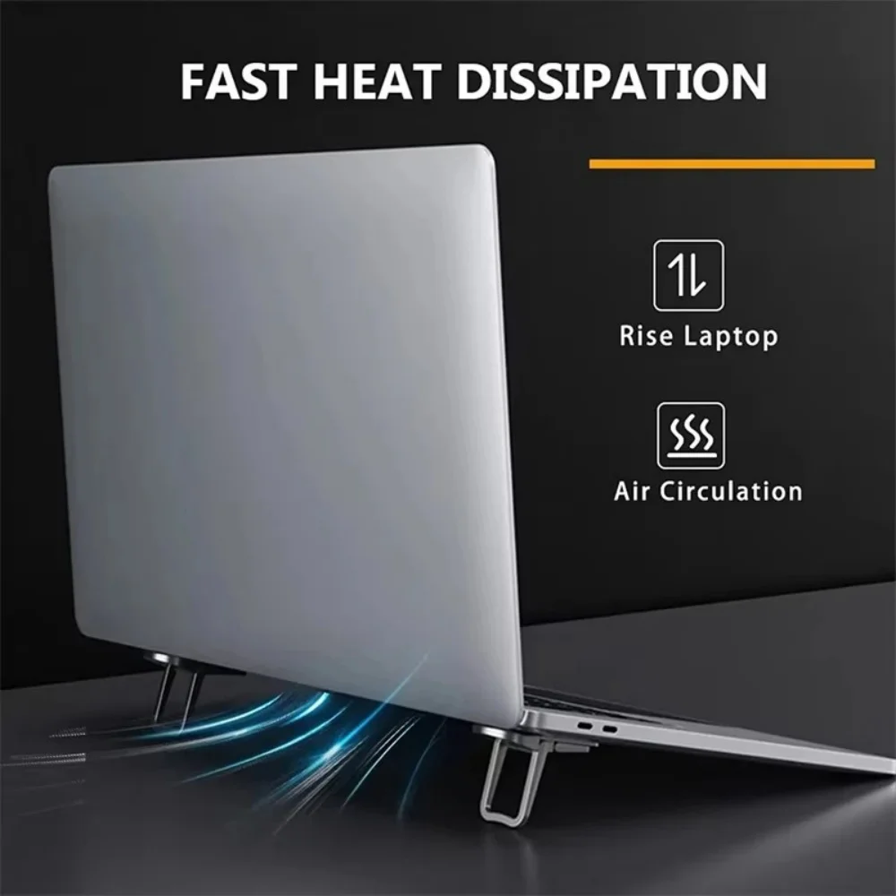 Adjustable Folding Laptop Stand Mini Legs Ultra-thin Portable Support Cooling Holder Invisible Bracket For Macbook Lenovo Laptop