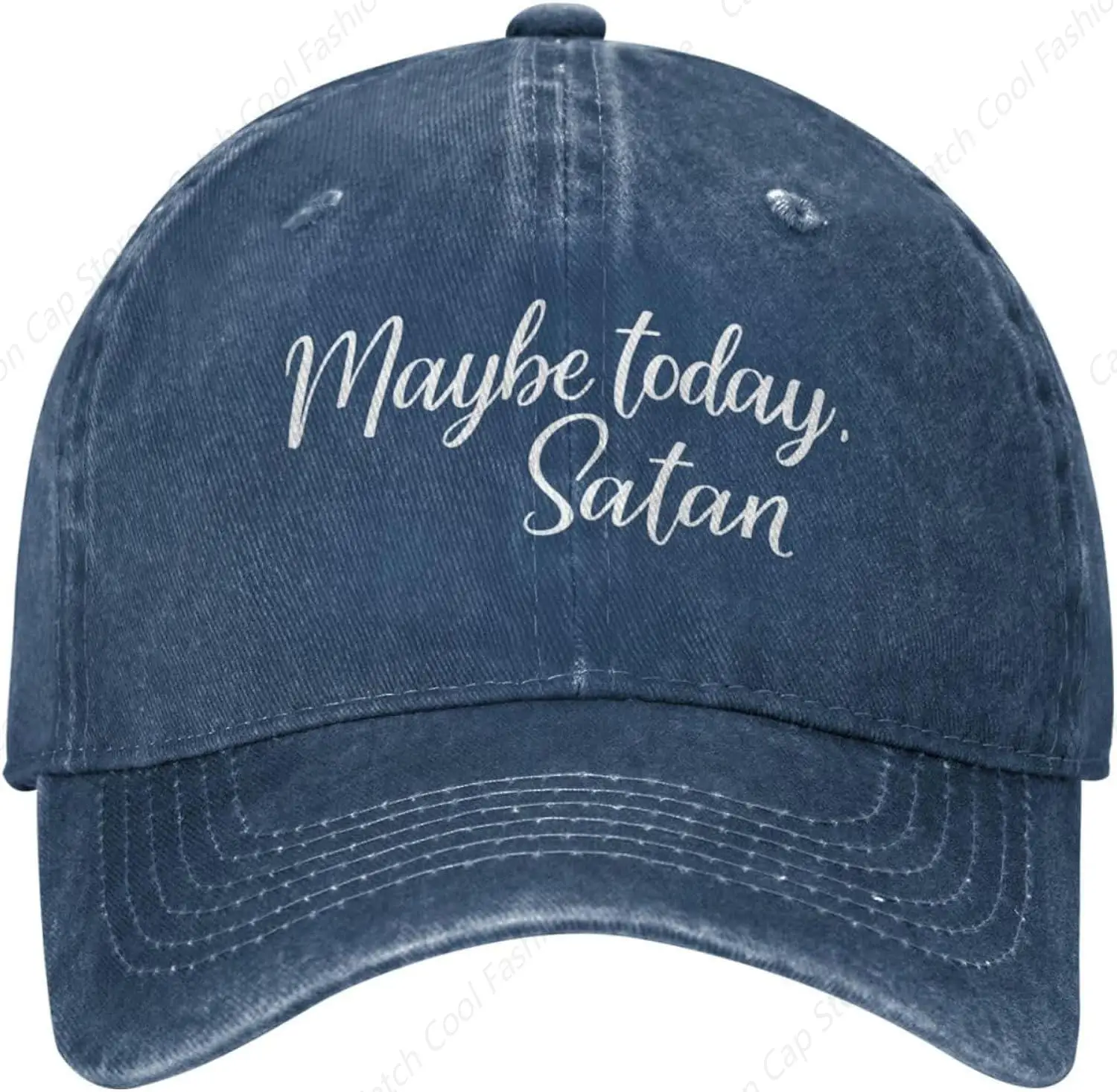 

Funny Maybe Today Satan Baseball Cap for Men Women Vintage Trucker Denim Hat Washed Cotton Fashion Unisex Adjustable Sports