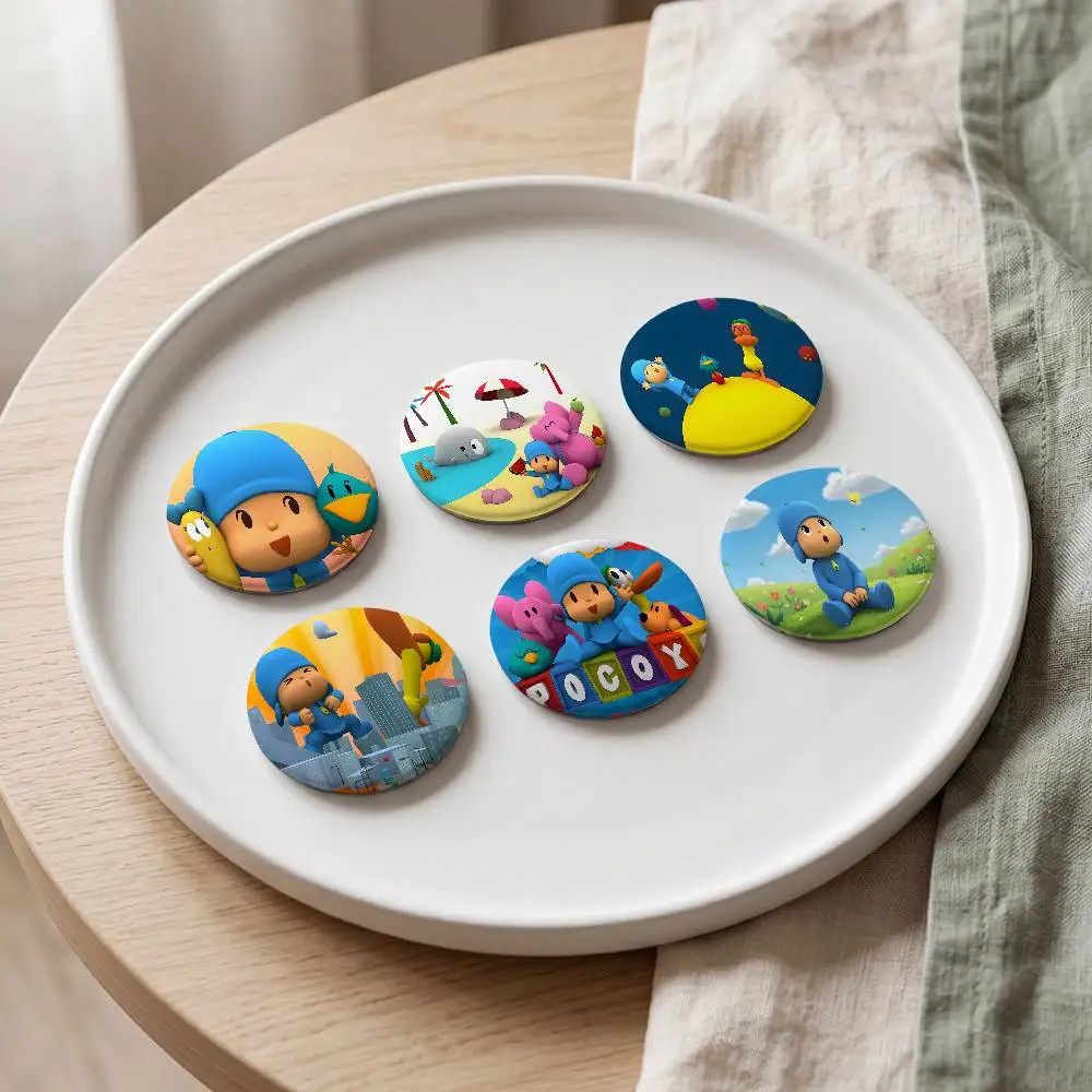P-Pocoyo - Nuevos Pines Redondos de Dibujos Animados de 25, 32, 44, 58 y 75 mm para Cosplay, Decoración de Bolsos, Regalos para Fans, Coleccionistas y Amigos, Broche, Souvenir