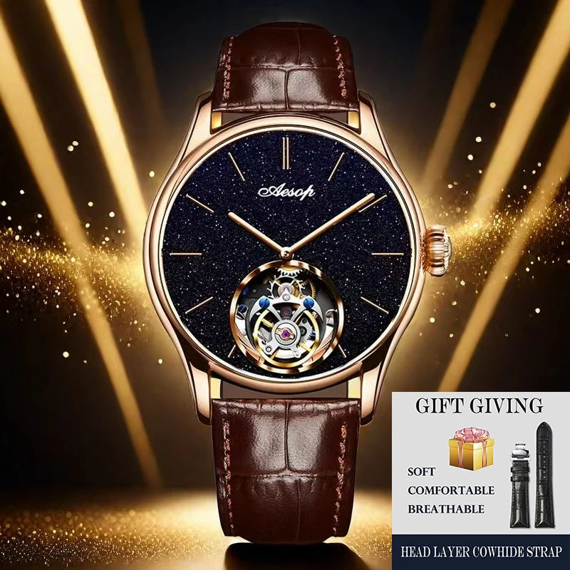 Céu estrelado brilha brilhantemente turbilhão relógios masculinos de luxo à prova dwaterproof água relógio esportivo masculino para homens relógios de pulso mecânicos casuais