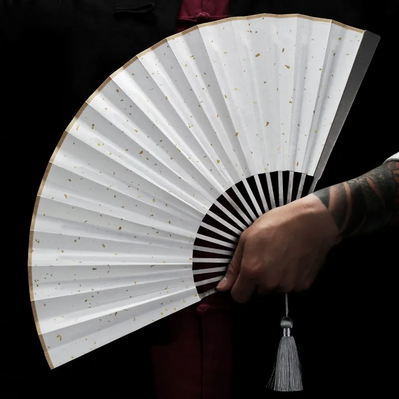 titanium alloy folding fan polegada portable tactical taiji defesa kung fu aco osso fan men 01