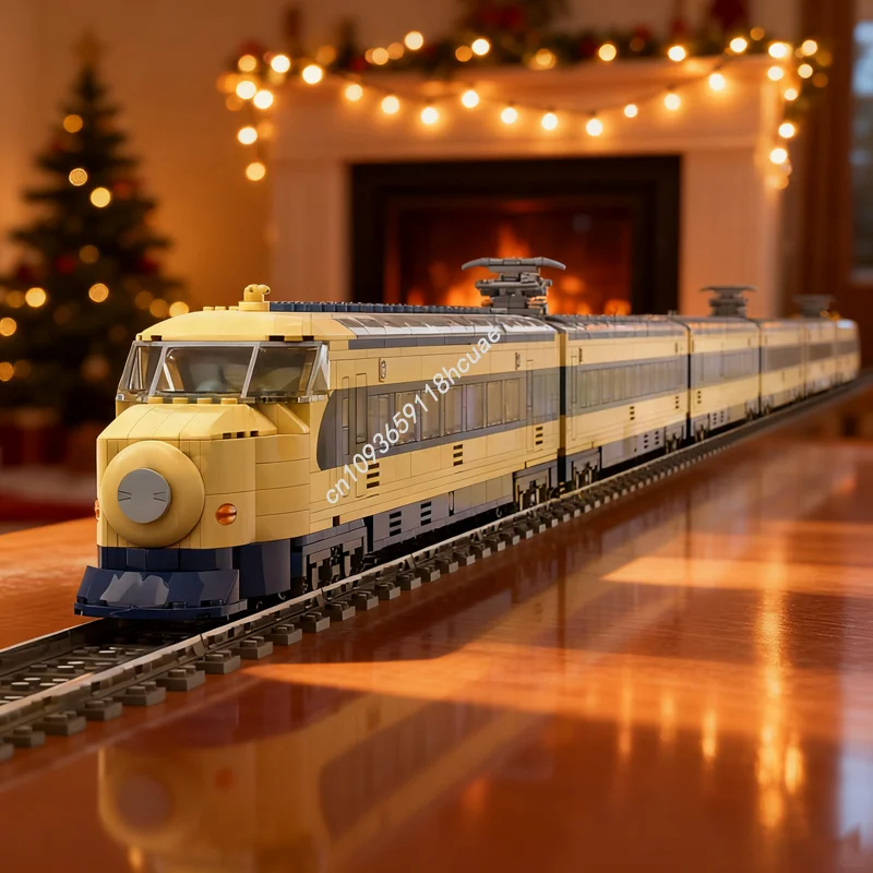 

7337 шт. MOC Bullet Train Shinkansen Series 0, тренировочная модель, рождественский подарок, строительные блоки, сборка, идея «сделай сам», игрушка, кирпич, день рождения