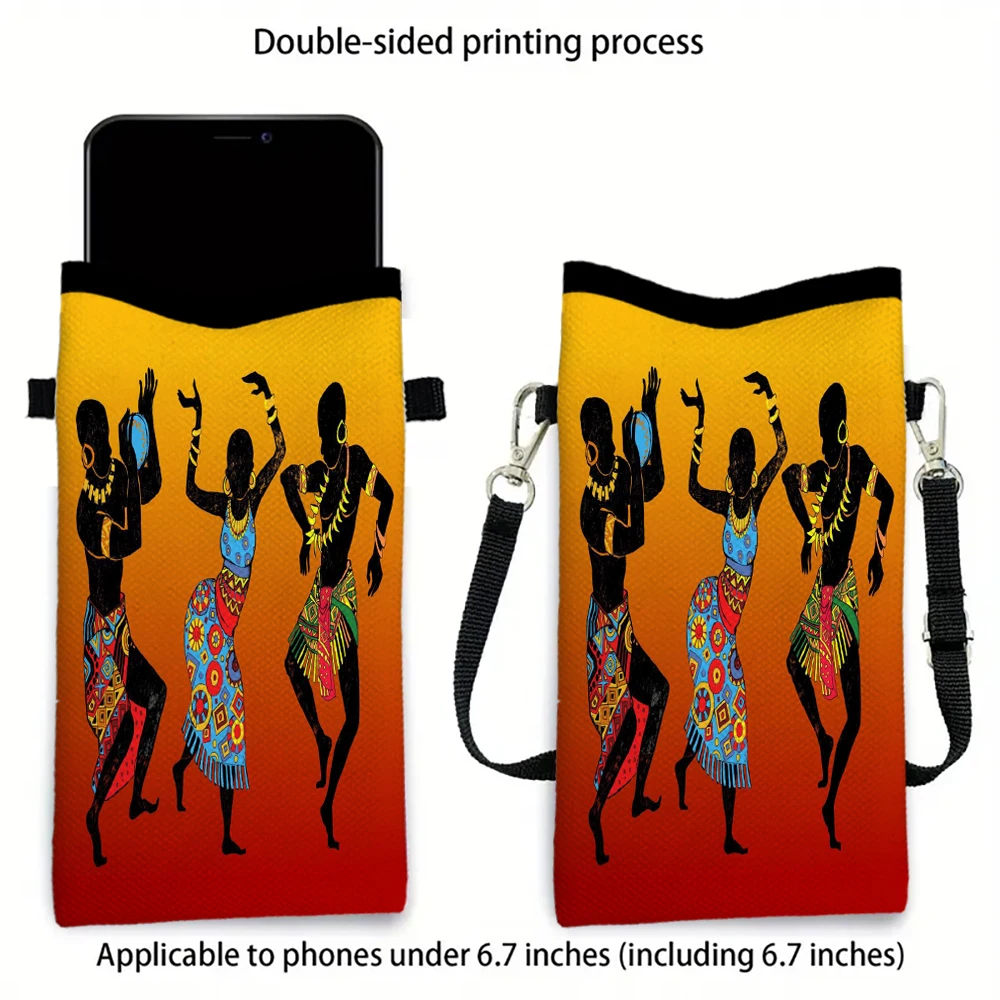 Abstrakte Charaktere Mode Handytasche Multifunktionale Umhängetasche Handytasche Verstellbarer Riemen Umhängetasche für Frauen4.19 – Detail 3