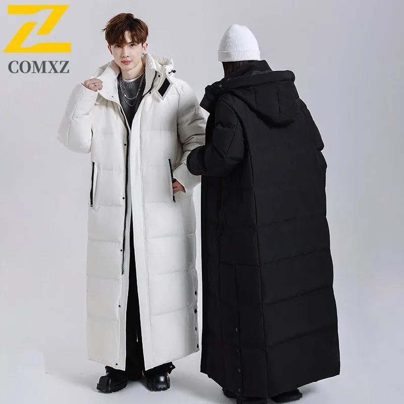 COMXZ الشتاء MenNew الثلوج سترة موضة عادية سميكة الباردة واقية أسفل القطن وسادة مبطنة 2025 الشارع الشهير معطف دافئ الحشو