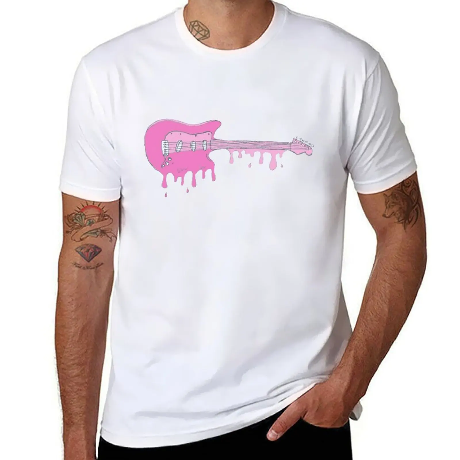 

Drippy Guitar T-Shirt t shirts for man cotton soft t shirt man plain man t shirts for men T-shirt